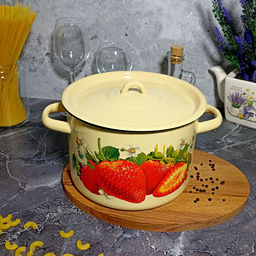 Кастрюля 4,5л 1с17/с крем. Клубника садовая