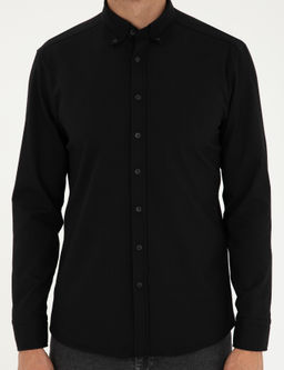 Siyah Slim Fit Uzun Kollu G_mlek