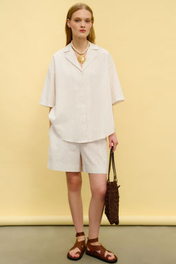 Рубашка изо льна в полоску - Mollis фото 2
