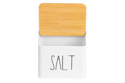 Емкость для хранения 1,5 л 14*11*11 см SALT с деревянной крышкой, белая - Elan gallery фото 17