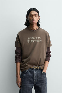 FADED TEXT BOXY FIT T-SHIRT - Zara фото 2
