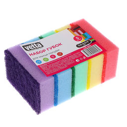 Набор губок 5шт. "Премиум" VETTA 9,6*6,5*3см д/мытья посуды арт. 441-084