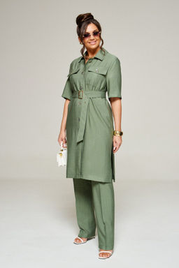 Костюм 6336 хаки, Брюки, Блуза, Топ - Beautiful and free фото 9
