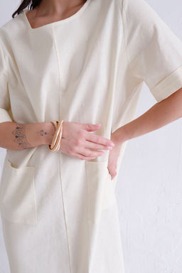 Martichelli Платье хлопковое свободное молочное  фото 3