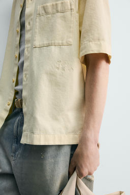 SOBRECAMISA ESTRUCTURA BORDADO / Amarillo - Zara фото 6