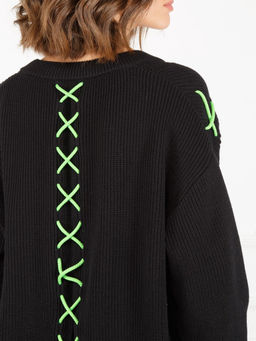 Джемпер женский ZZ-07006 black/lime - Eleganzza фото 4