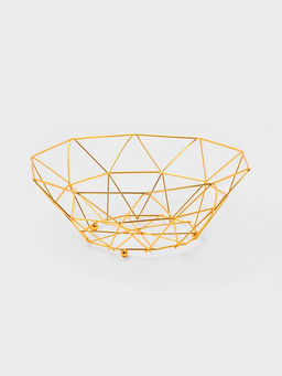 Ваза для фруктов «Доляна. Геометрия Голд», 25.5×27×10 см, золотистая