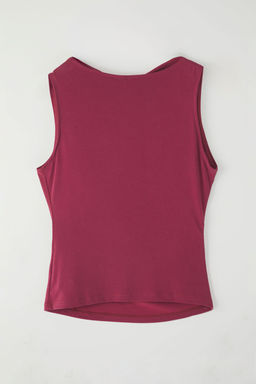 Trendyolmilla Bordo More Sustainable Modal Icerikli Drape Detayl? Degaje Yaka Orme Bluz TWOSS25BZ00428 фото 6