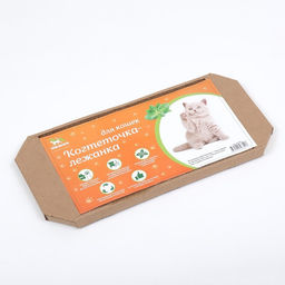 Когтеточка-лежанка для кошек Пижон из гофрокартона, 49 х 23 х 2,5 см, КРАФТ  фото 6