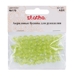 Бусина Zlatka акрил ABR 8 мм 25 г 170 салатовый  фото 3