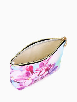 Косметичка женская на молнии, маленькая, с подкладкой, с двусторонним цветочным принтом