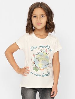 CRB wear/CWKG 63249-21-329 Футболка для девочки,экрю/Ex.Cherubino