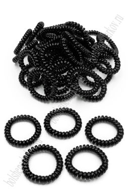 Резинки-пружинки для волос 5,5 см (100 шт) SF-7808, черный №2
