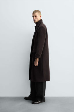 CONTRAST LAPEL WOOL COAT - Zara фото 4
