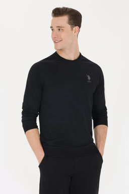 U. S. Polo Assn / Мужской черный базовый свитшот с круглым вырезом - U.s. polo assn фото 16