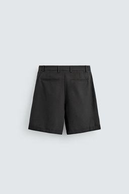 BERMUDA RELAXED FIT PLIEGUES / Negro