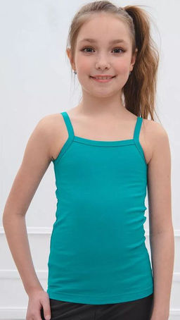 Майка д/д на бретелях х/б, цвет Петроль, кулирка 100%