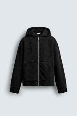 RIB KNIT ZIP-UP HOODIE - Zara фото 7