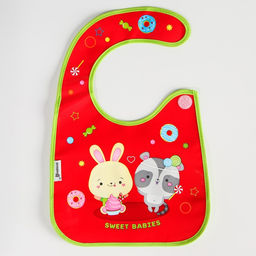 Нагрудник для кормления Крошка Я «Candy Bar» непромокаемый на липучке, с карманом