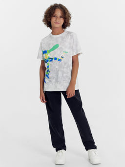 Футболка для мальчиков светло-серая с дизайнерским принтом - Mark formelle фото 3