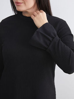 B?y?k Beden F?rf?rl? Dik Yaka Elbise