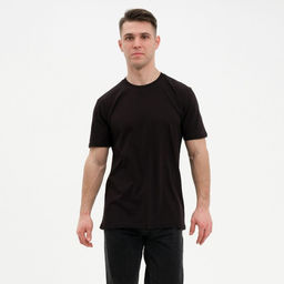 Футболка мужская, чёрная, размер 48