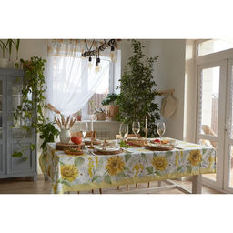Скатерть Этель. Солнечные цветы, 220?147 см, 100% хлопок, саржа 190 г/м?