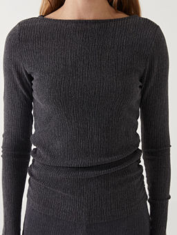 Bisiklet Yaka Dokulu Kad?n Bluz