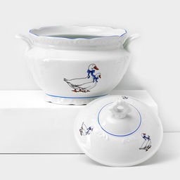 Сервиз столовый Добрушский завод «Гуси», 48 предметов, фарфор, белый