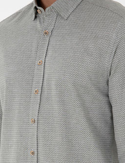 A__k Haki Slim Fit Uzun Kollu G_mlek