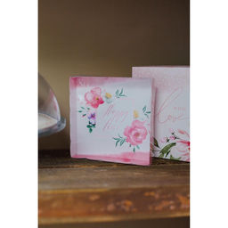 Цена за 5 шт. Коробка для печенья, кондитерская упаковка с пластиковой крышкой, Happy time, 15×15×3 см