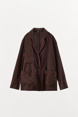 CONTRAST STRIPED PYJAMA SHIRT - Zara фото 5