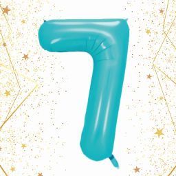 Шар фольгированный 32/81см "Цифра "7" (голубой)