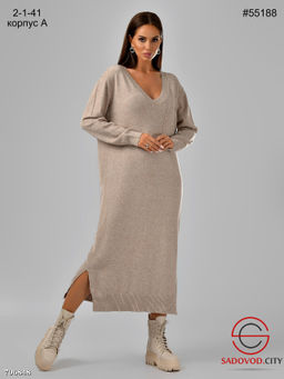 Длинное вязаное тёплое платье - Bruno фото 2