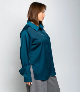 Рубашка #ОКТ085005, морская волна