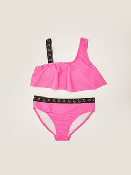 Esnek Kuma?tan Bask?l? K?z ?ocuk Bikini