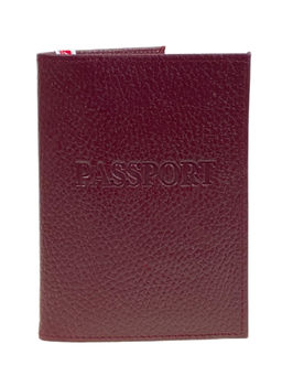 Обложка на паспорта из натуральной кожи, цвет бордовый