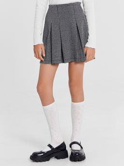 Юбка для девочек серая с паттерном гусиная лапка - Mark formelle фото 2