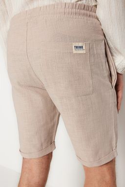 TRENDYOL MAN Ekru Regular Fit Keten Gorunumlu Sort TMNSS23SR00030 - Trendyolmilla фото 15