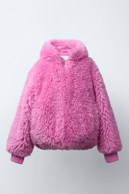 FAUX FUR HOODED JACKET