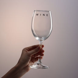Бокал для вина с надписью Wine, 360 мл