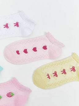 Desenli K?z ?ocuk Patik ?orap 5li