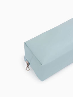 Косметичка женская ONE COLOR, на молнии, экокожа, голубая