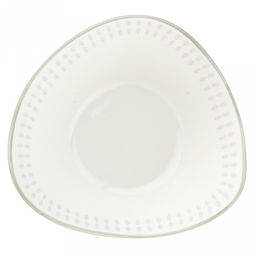 Облако Салатник фарфоровый 250мл, 12,5х11,7х5,5см, треугольная форма, рельефный декор - голубой, отводка, белый (Китай) - Домашняя мода фото 2