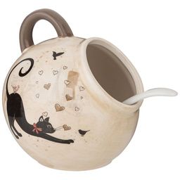 СОЛОНКА С ЛОЖКОЙ AGNESS ПАРИЖСКИЕ КОТЫ 9,5*10 СМ 170 МЛ