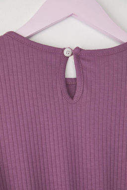 Mor K?z Cocuk %100 Pamuk Cicekli Bel Detayl? Kolsuz Mini Orme Elbise TKDSS25EL00080 - Trendyolmilla фото 4