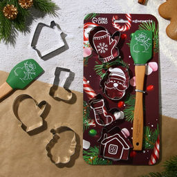 Формы для выпечки новогодние Сладкая сказка, 4 шт. + лопатка