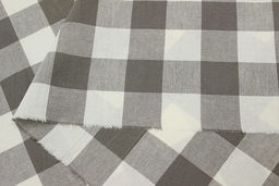 Вареный (стираный) хлопок Клетка (2.9*3.0см) цв.серо-кофейный, ш.2.5м, хлопок-100%, 125гр/м.кв - Купава фото 4