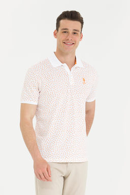 Мужская оранжевая футболка с воротником-поло - U.s. polo assn фото 17