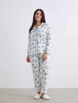 B?y?k Beden G?mlek Yaka Kad?n Pijama Tak?m?